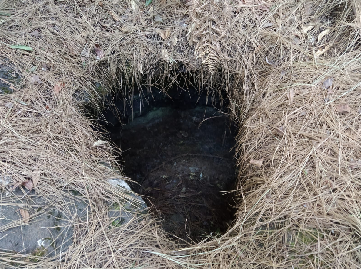 Caño de extracción de brea del horno de Gallegos (Barlovento)